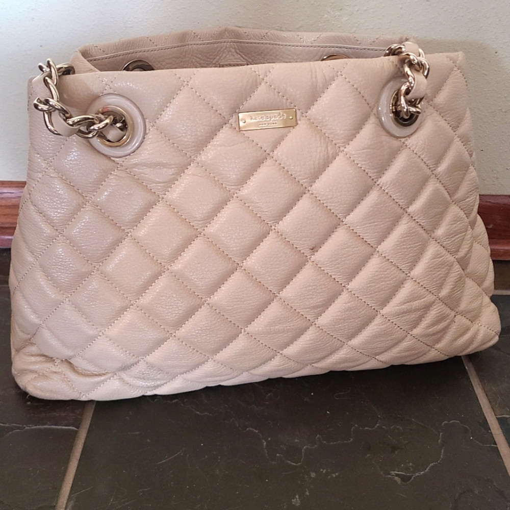 Kate Spade quilted beige tan bag